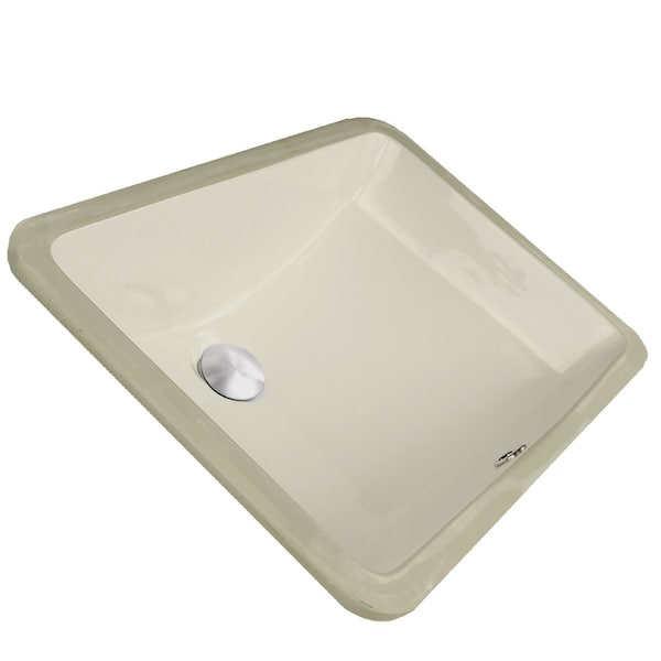 18 Inch X 12 Inch Undermount Ceramic Sink In Bisque